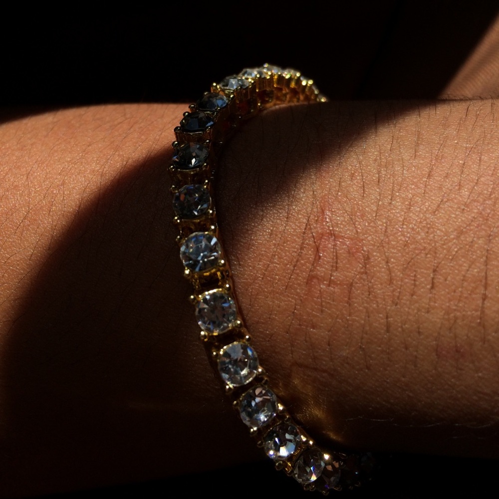 18kt CZ diamond tennis chain bracelet